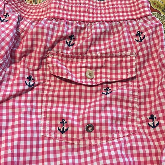 Polo Ralph Lauren pink/white gingham check medium trunk with embroidered anchors - Picture 4 of 5